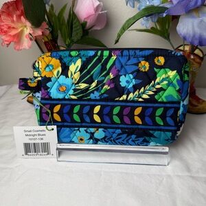 NWT Vera Bradley Midnight Blues Small Cosmetic Bag Retired Rare Travel Organizer